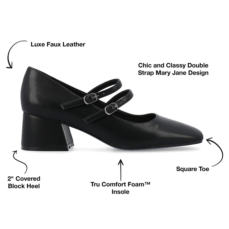 Journee Collection Nally Womens Square Closed Toe Block Heel Pumps