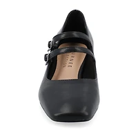 Journee Collection Nally Womens Square Closed Toe Block Heel Pumps