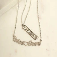 Personalized Sterling Silver Couples Name Necklace