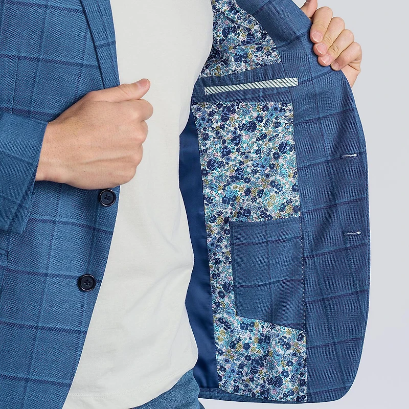 CRICKETEER™ Mens Windowpane Stretch Fabric Regular Fit Sport Coat