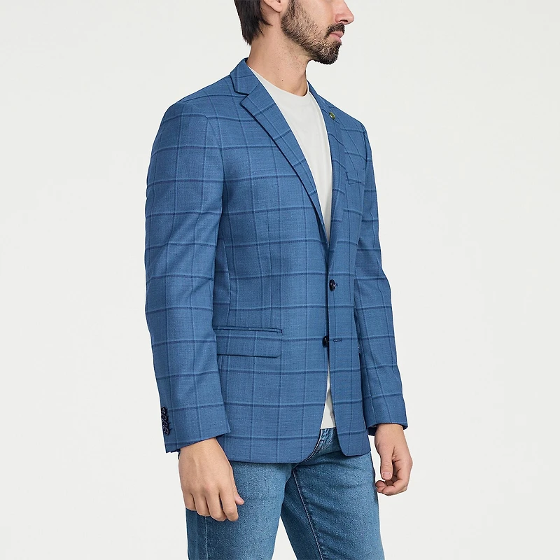 CRICKETEER™ Mens Windowpane Stretch Fabric Regular Fit Sport Coat