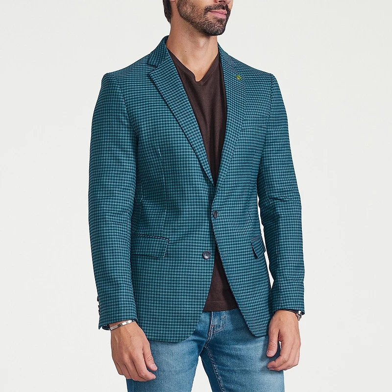 CRICKETEER™ Mens Checked Stretch Fabric Regular Fit Sport Coat