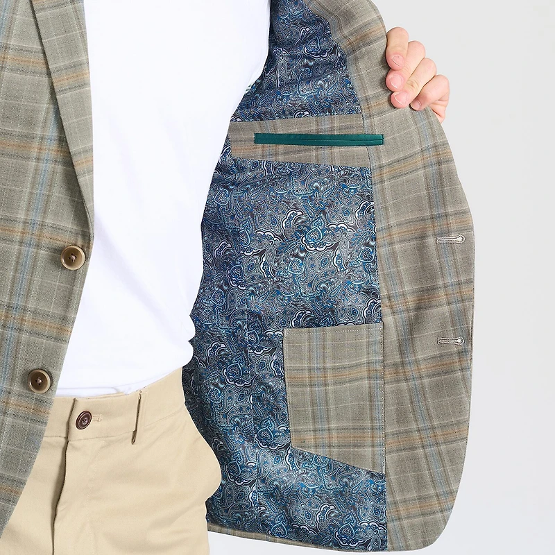 CRICKETEER™ Mens Plaid Stretch Fabric Regular Fit Sport Coat