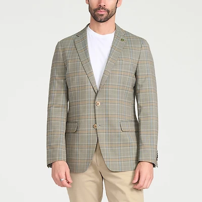 CRICKETEER™ Mens Plaid Stretch Fabric Regular Fit Sport Coat