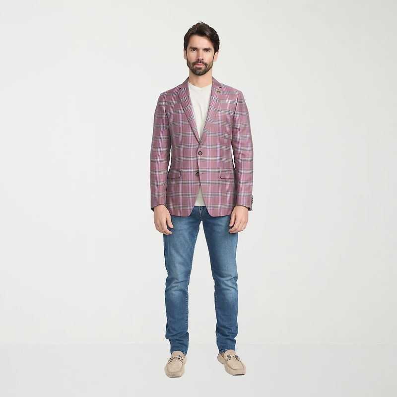 CRICKETEER™ Mens Plaid Stretch Fabric Regular Fit Sport Coat