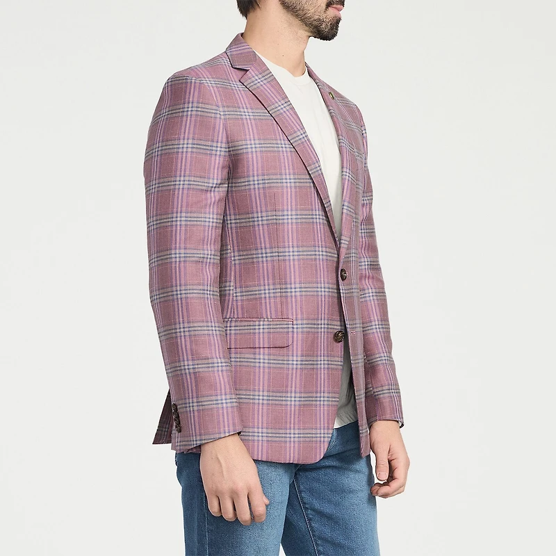 CRICKETEER™ Mens Plaid Stretch Fabric Regular Fit Sport Coat