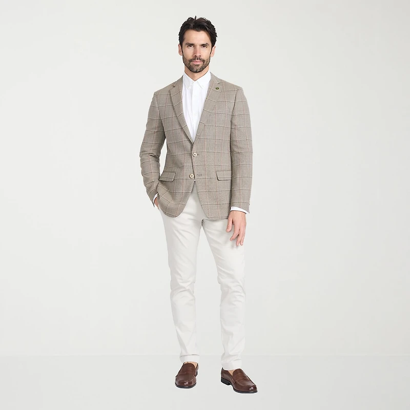CRICKETEER™ Mens Windowpane Stretch Fabric Regular Fit Sport Coat