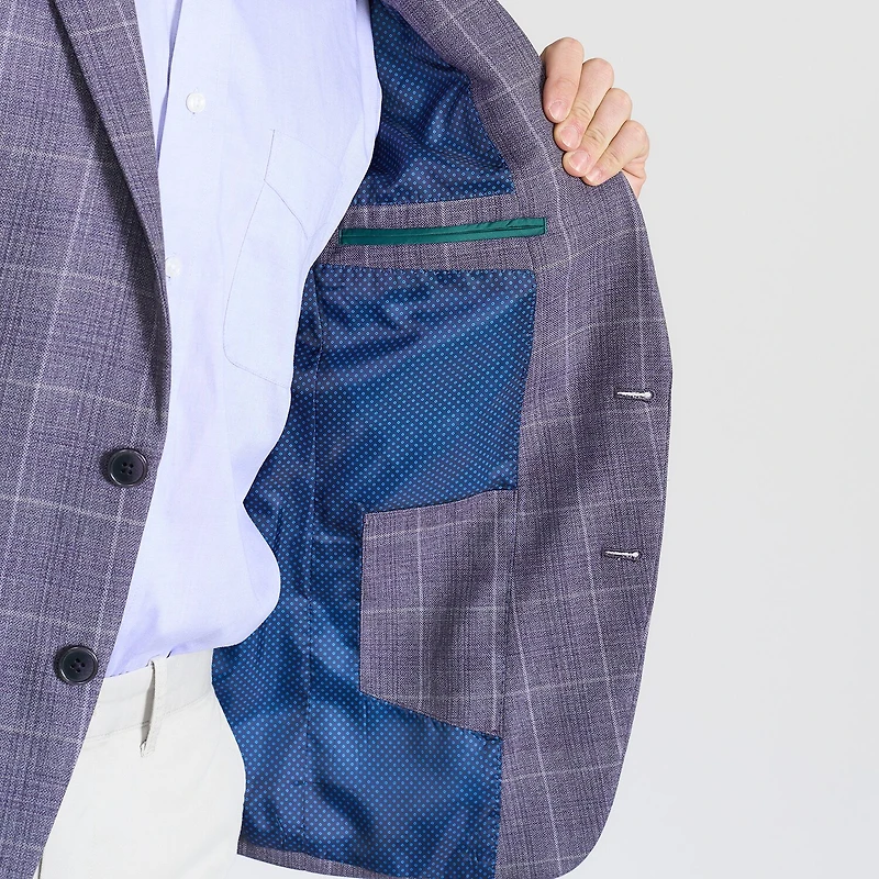 CRICKETEER™ Mens Plaid Stretch Fabric Regular Fit Sport Coat