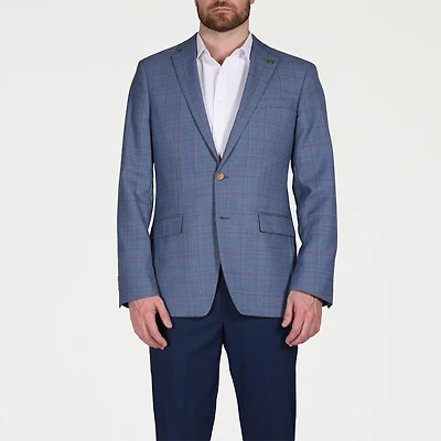 CRICKETEER™ Mens Windowpane Stretch Fabric Regular Fit Sport Coat