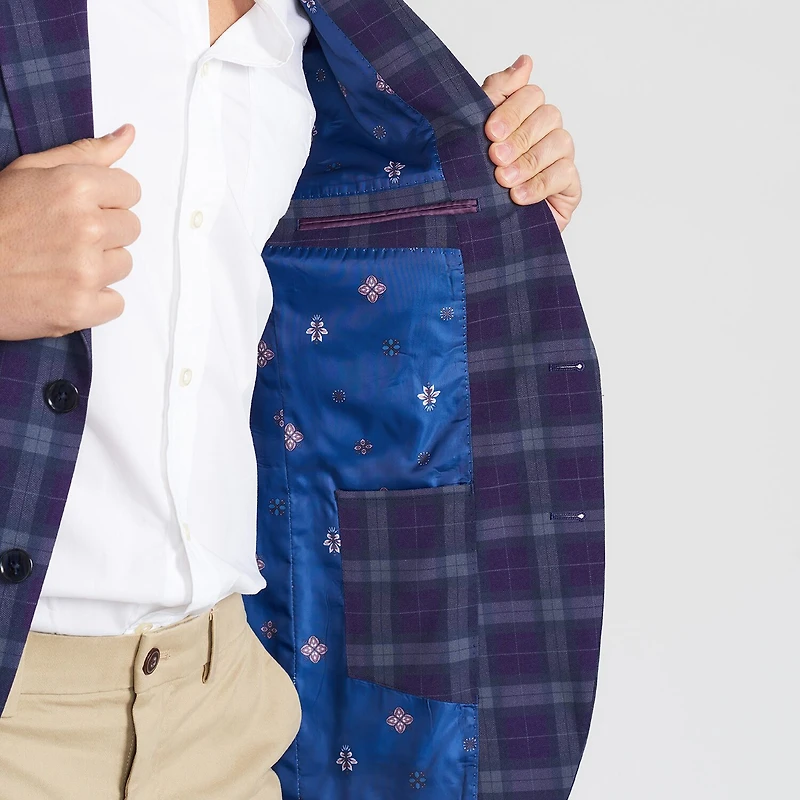 CRICKETEER™ Mens Plaid Stretch Fabric Regular Fit Sport Coat