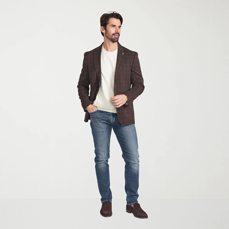CRICKETEER™ Mens Plaid Stretch Fabric Regular Fit Sport Coat
