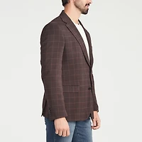 CRICKETEER™ Mens Plaid Stretch Fabric Regular Fit Sport Coat