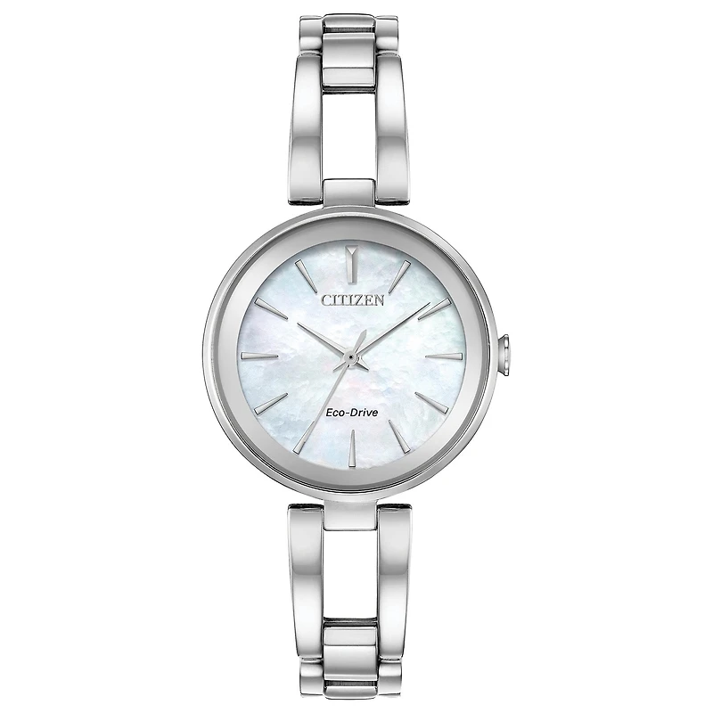Citizen Axiom Womens Silver Tone Stainless Steel Bracelet Watch Em0630-51d