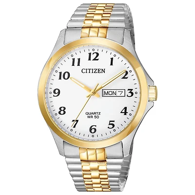 Citizen Quartz Mens Two Tone Stainless Steel Bracelet Watch Bf5004-93a