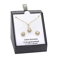 Sparkle Allure Womens Cubic Zirconia 14K Gold Over Brass Knot 2-pc. Jewelry Set