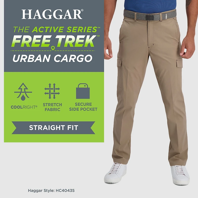 Haggar The Active Series Free Trek Urban Mens Stretch Fabric Straight Fit Cargo Pant
