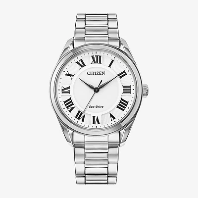 Citizen Arezzo Womens Silver Tone Stainless Steel Bracelet Watch Em0970-53a