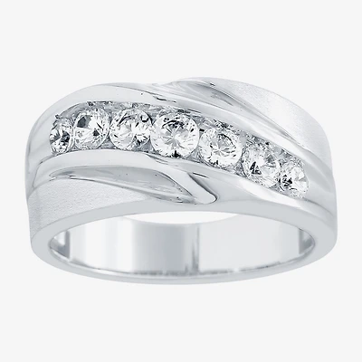 (H-I / I1) Mens 5MM 1 CT. T.W. Lab Grown White Diamond 10K Gold Wedding Band