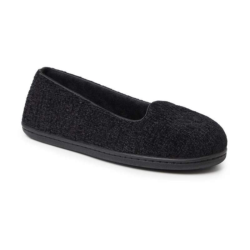 Dearfoams Rebecca Chenille Closed Back Womens Memory Foam Slip-On Slippers