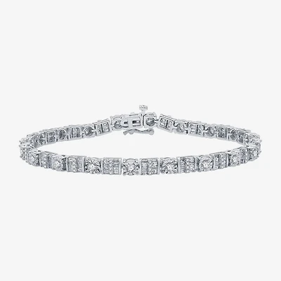 Womens 3 CT. T.W. Natural White Diamond 10K Gold 7.5 Inch Tennis Bracelet