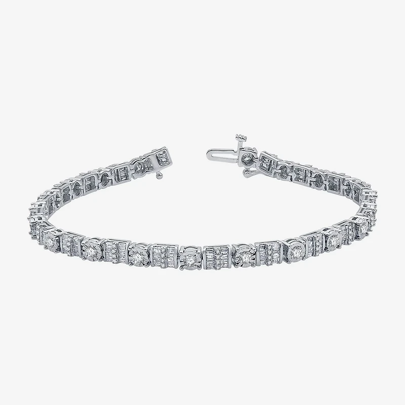 Womens CT. T.W. Natural White Diamond 10K Gold 7.5 Inch Tennis Bracelet