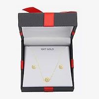 Womens Cubic Zirconia 10K Gold Round 2-pc. Jewelry Set