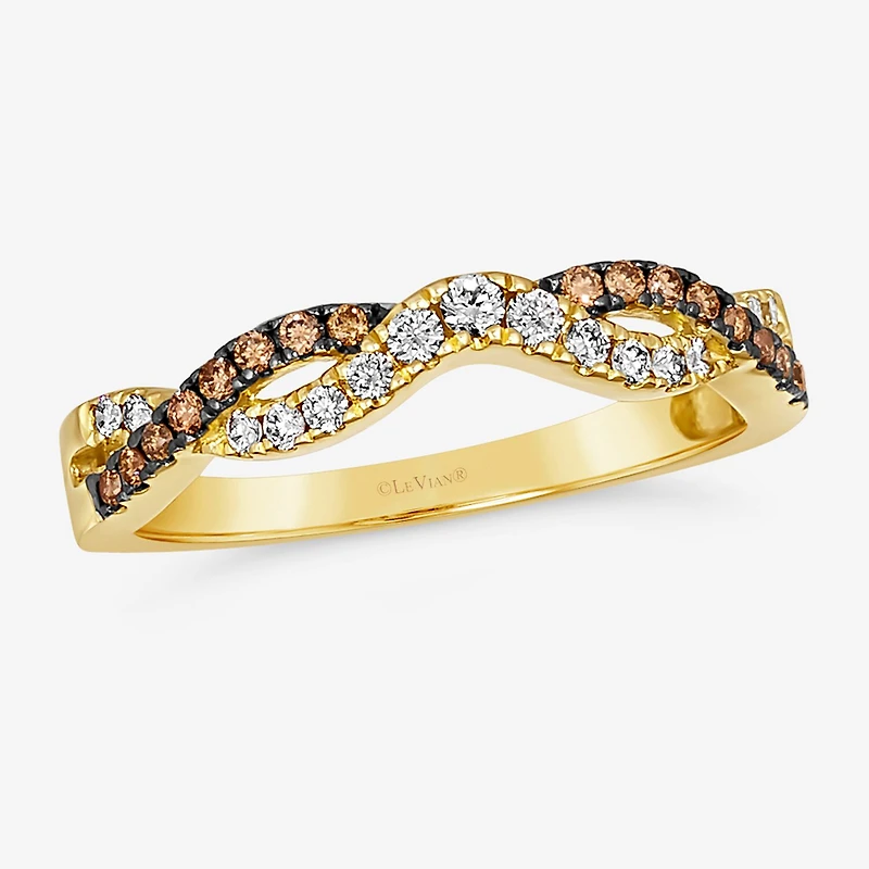 Levian Corp Le Vian Womens 1/4 CT. T.W. Natural Champagne Diamond 14K Gold Band