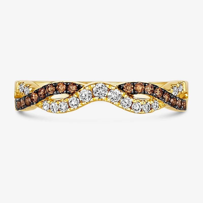 Levian Corp Le Vian Womens 1/4 CT. T.W. Natural Champagne Diamond 14K Gold Band
