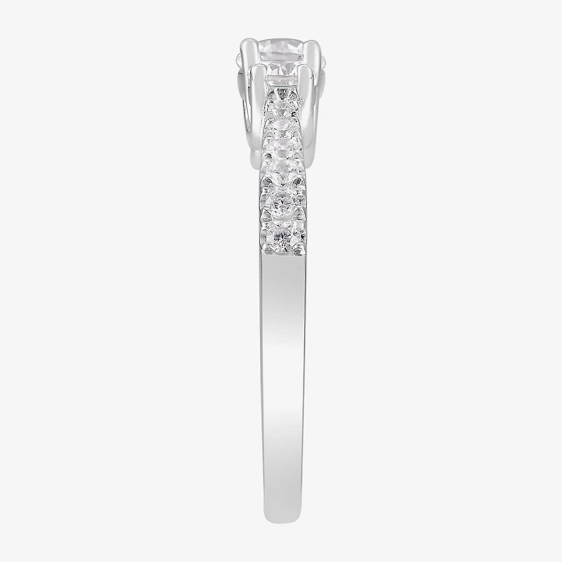 Limited Quantities! Womens 1 CT. T.W. Natural White Diamond 14K Gold Round Side Stone 3-Stone Engagement Ring