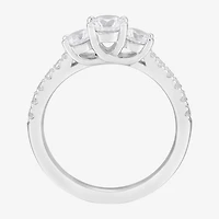 Limited Quantities! Womens 1 CT. T.W. Natural White Diamond 14K Gold Round Side Stone 3-Stone Engagement Ring