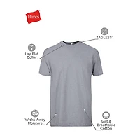 Hanes Comfortsoft Mens 4 Pack Short Sleeve Crew Neck Moisture Wicking T-Shirt