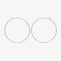 Bold Elements Silver Tone Womens Stainless Steel 32.1mm Hoop Earrings