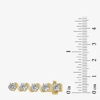 (G/Si2) Womens 10 Ct.T.W. Lab Grown White Diamond 10K Gold Round 7.25 Inch Tennis Bracelet