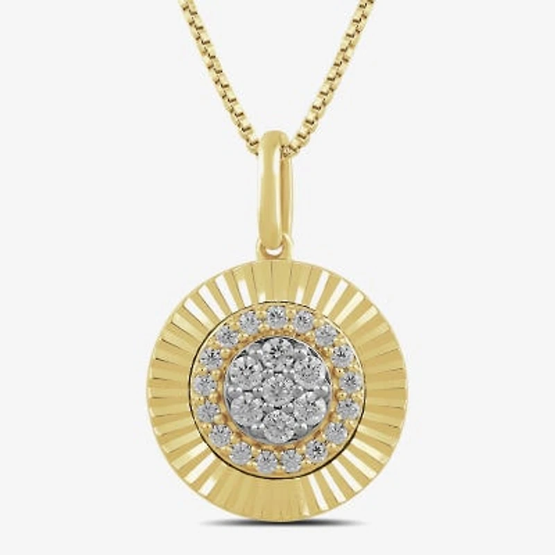Diamond Blossom Womens 1/4 CT. T.W. Lab Grown White Diamond 14K Gold Over Silver Sterling Silver 18 Inch Pendant Necklace