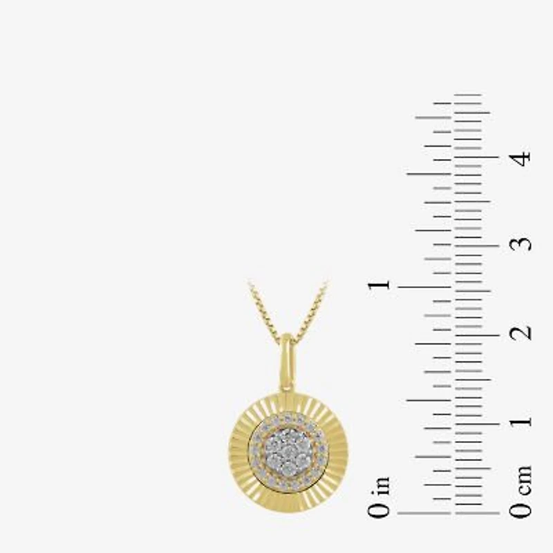 Diamond Blossom Womens 1/4 CT. T.W. Lab Grown White Diamond 14K Gold Over Silver Sterling Silver 18 Inch Pendant Necklace