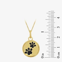 Paw Print Womens 1/10 CT. T.W. Natural Black Diamond 14K Gold Over Silver Sterling Silver 18 Inch Pendant Necklace