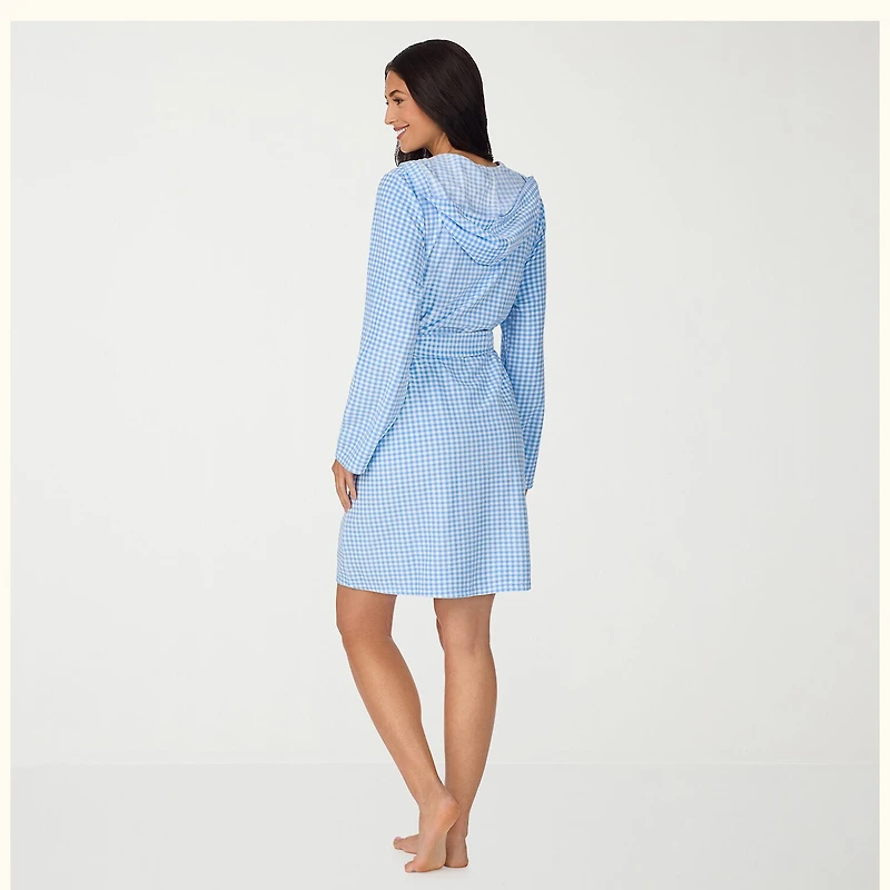 Cuddl Duds Womens Long Sleeve Short Length Robe