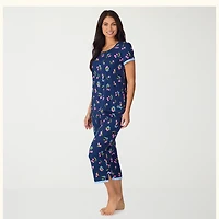 Cuddl Duds Womens Short Sleeve 2-pc. Pajama Set