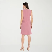 R & M Richards Womens Floral Jacket Dress With Removable Necklace