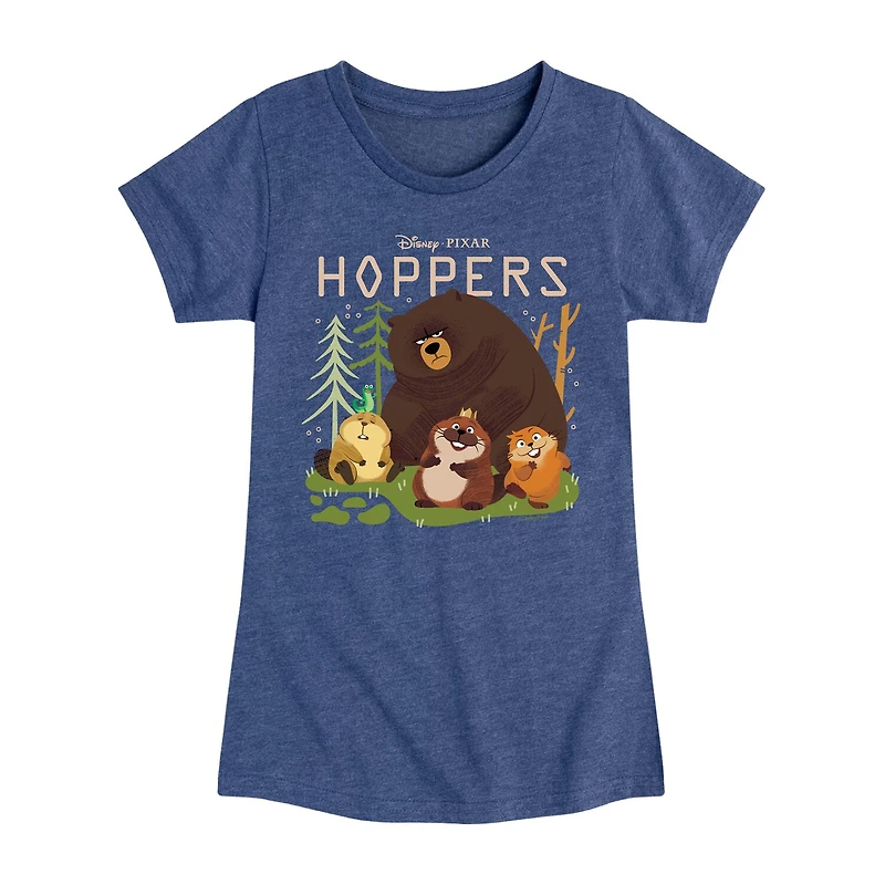 Disney Collection Little & Big Kid Girls Crew Neck Short Sleeve Classic Fit Hoppers Graphic T-Shirt