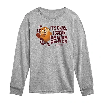 Disney Collection Toddler Boys Crew Neck Long Sleeve Regular Fit Hoppers Graphic T-Shirt