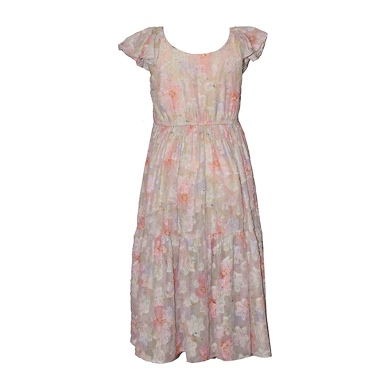Bonnie Jean Big Kid Girls Short Sleeve Flutter A-Line Dress