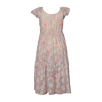 Bonnie Jean Big Kid Girls Short Sleeve Flutter A-Line Dress