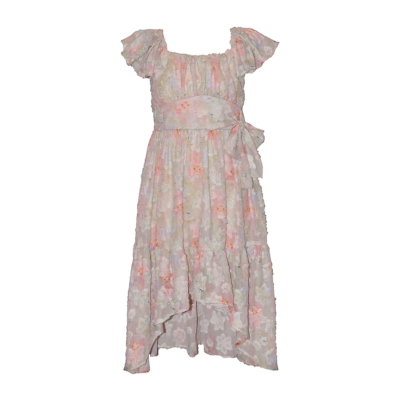 Bonnie Jean Big Kid Girls Short Sleeve Flutter A-Line Dress