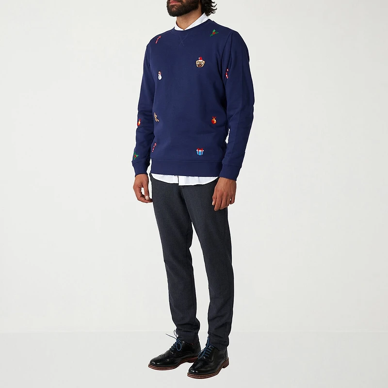 Novelty Mens Round Neck Long Sleeve Regular Fit Graphic T-Shirt