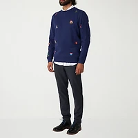 Novelty Mens Round Neck Long Sleeve Regular Fit Graphic T-Shirt