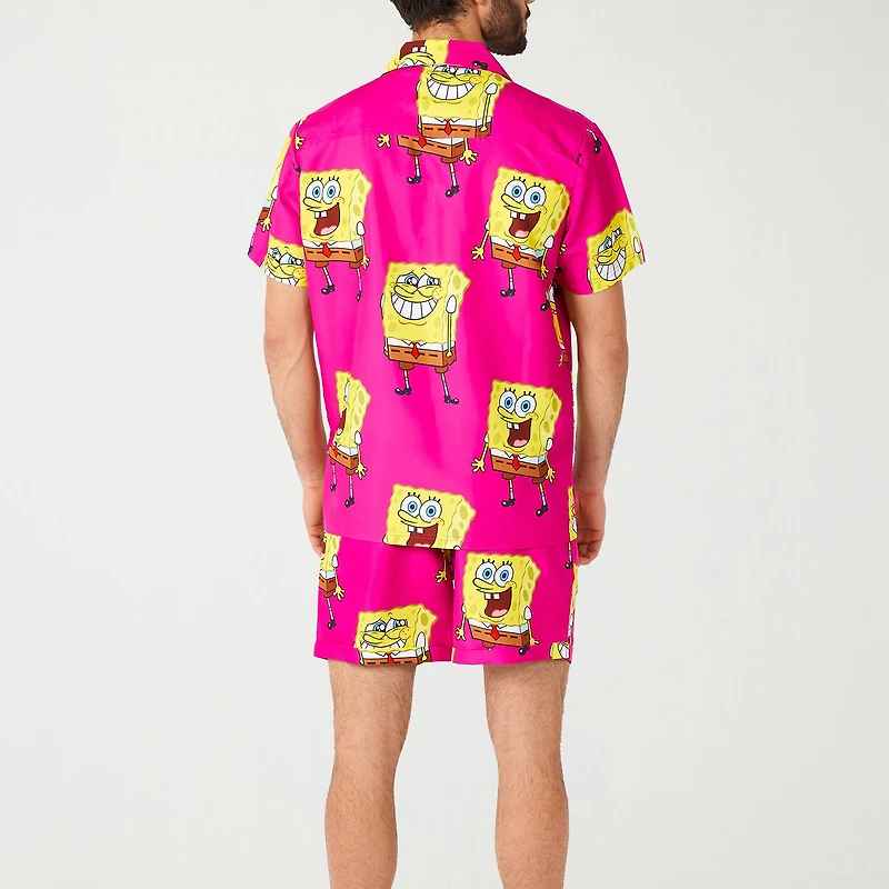 Novelty Mens Short Sleeve Regular Fit Spongebob Graphic T-Shirt