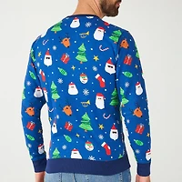 Novelty Mens Crew Neck Long Sleeve Regular Fit Graphic T-Shirt