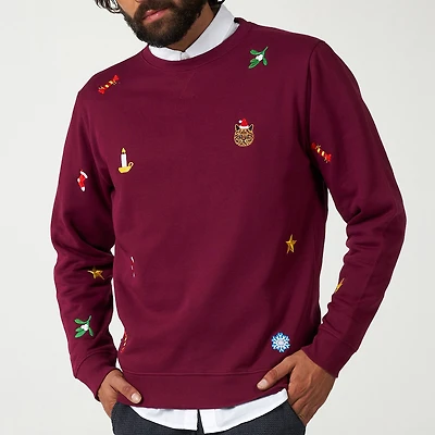 Novelty Mens Crew Neck Long Sleeve Regular Fit Graphic T-Shirt