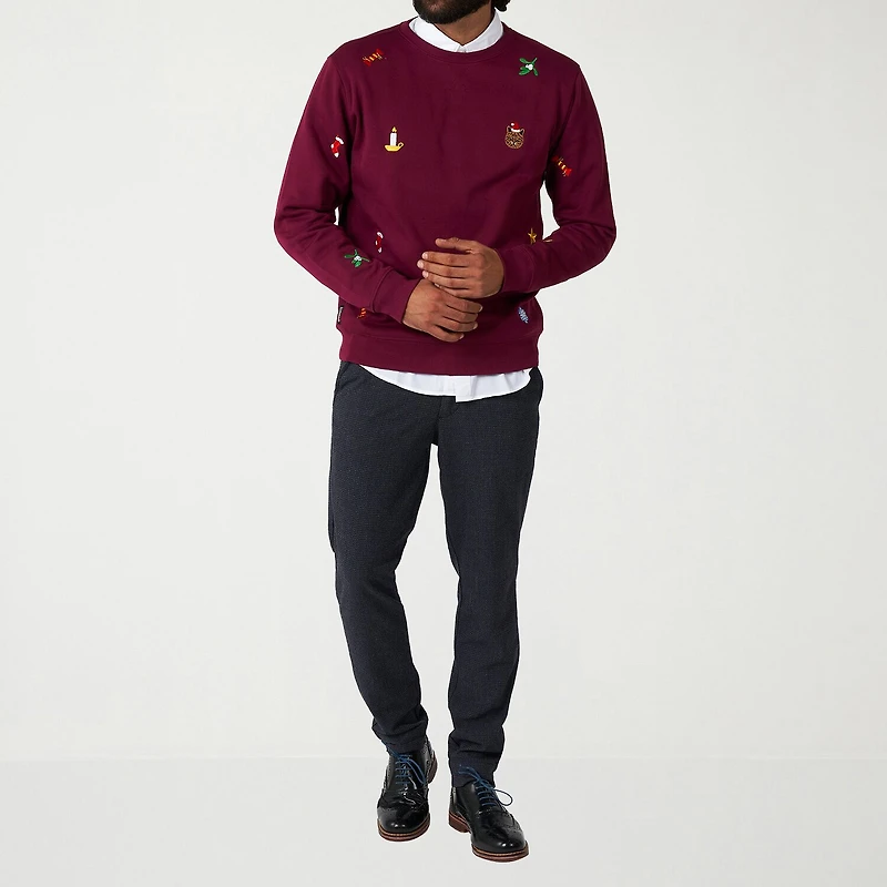 Novelty Mens Crew Neck Long Sleeve Regular Fit Graphic T-Shirt